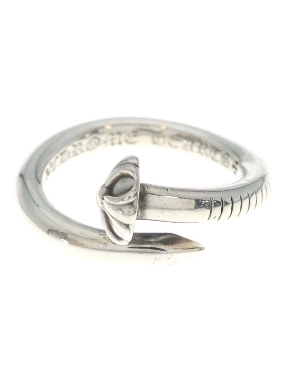 Chrome Hearts Nail Crsball Cross Ball Ring Silver